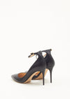 Jimmy Choo Black Leather Pointed Toe Ankle Strap Pumps - 36.5