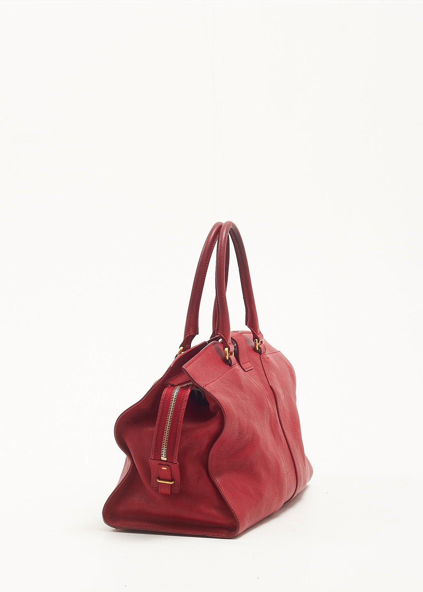 Saint Laurent Red Leather Medium ChYc Cabas Tote