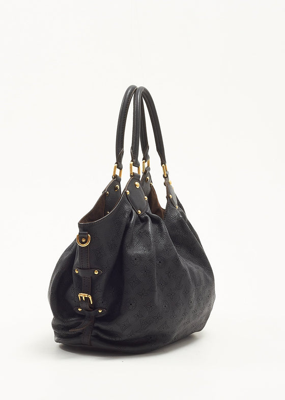 Louis Vuitton Black Leather Mahina L Tote Bag