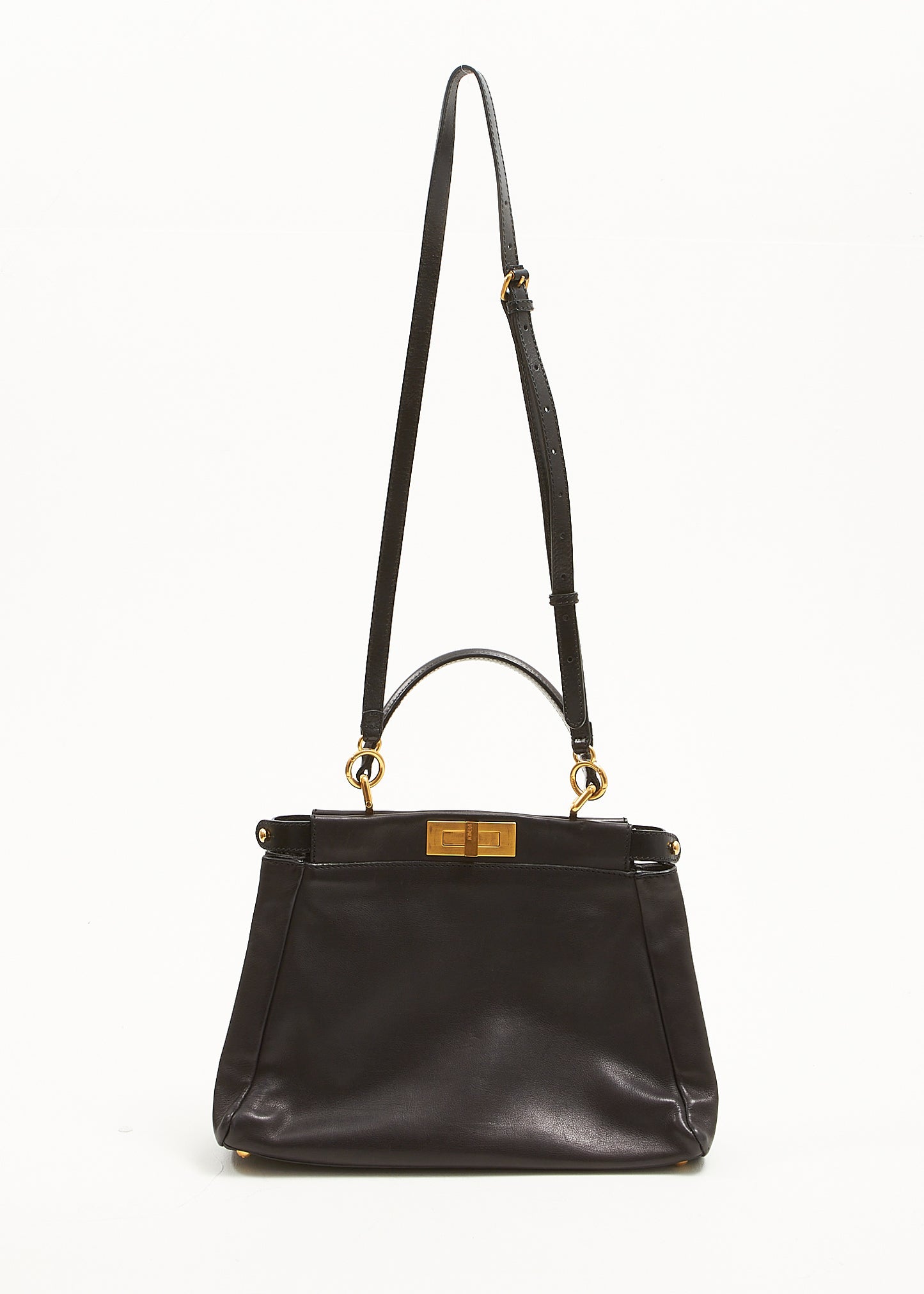 Fendi Black Leather Medium Peekaboo Bag