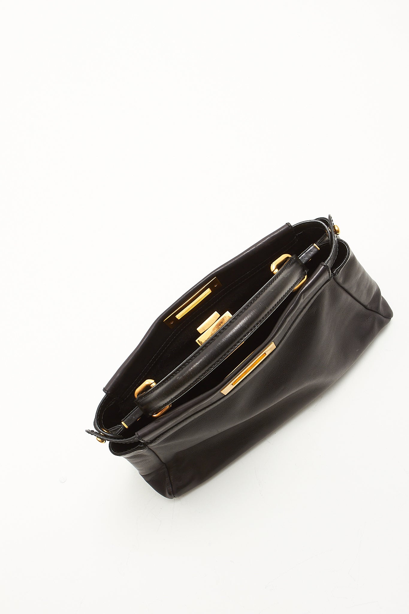 Fendi Black Leather Medium Peekaboo Bag