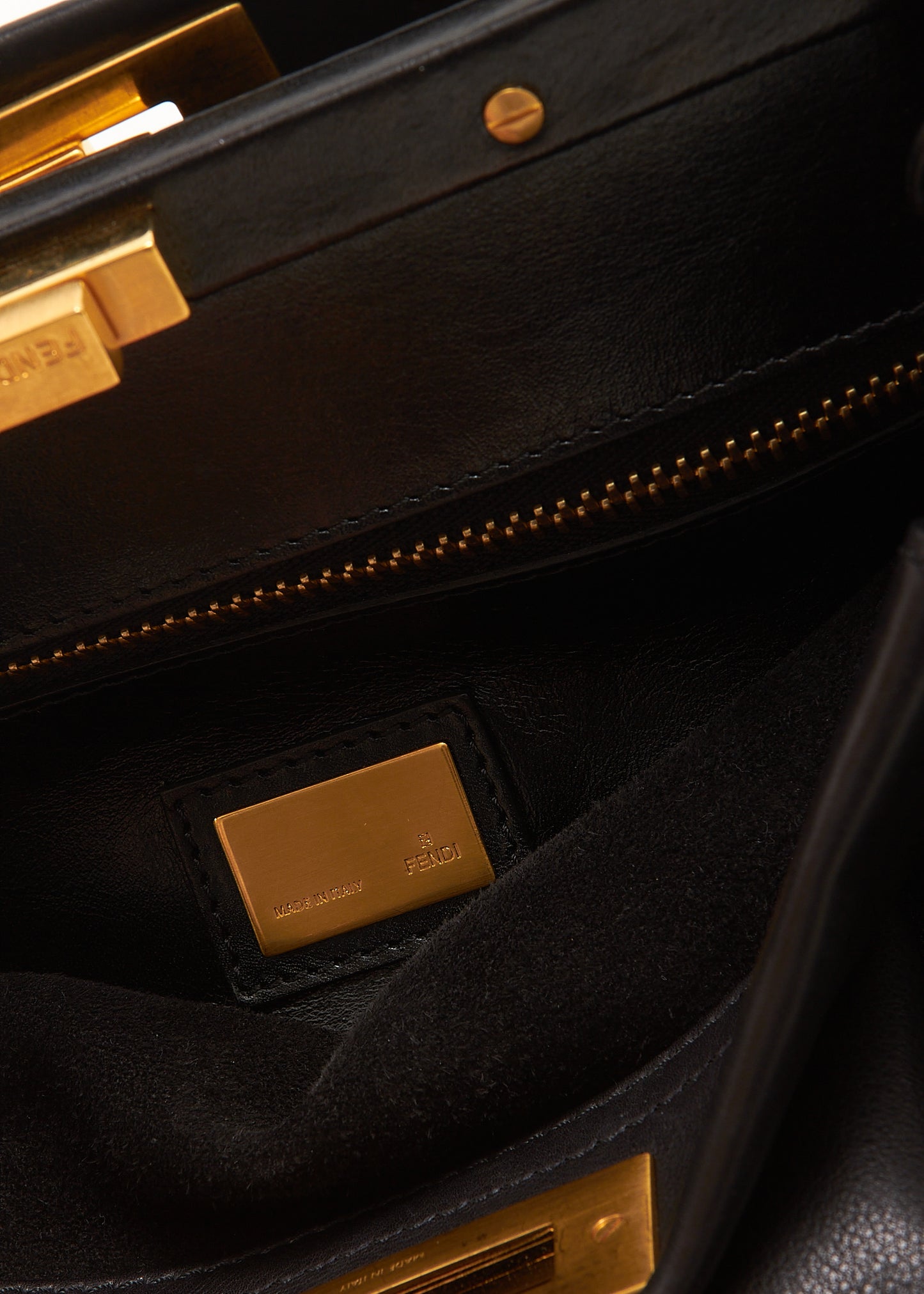 Fendi Black Leather Medium Peekaboo Bag