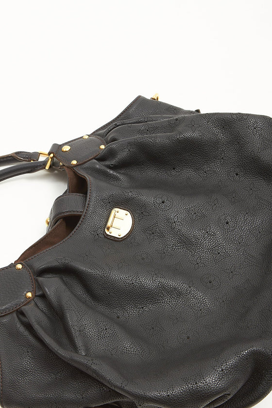Louis Vuitton Black Leather Mahina L Tote Bag