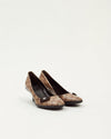Gucci Brown GG Crystal Coated Canvas Bow Pumps - 37