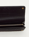 Prada Black Nylon Quilted Flap Continental Wallet