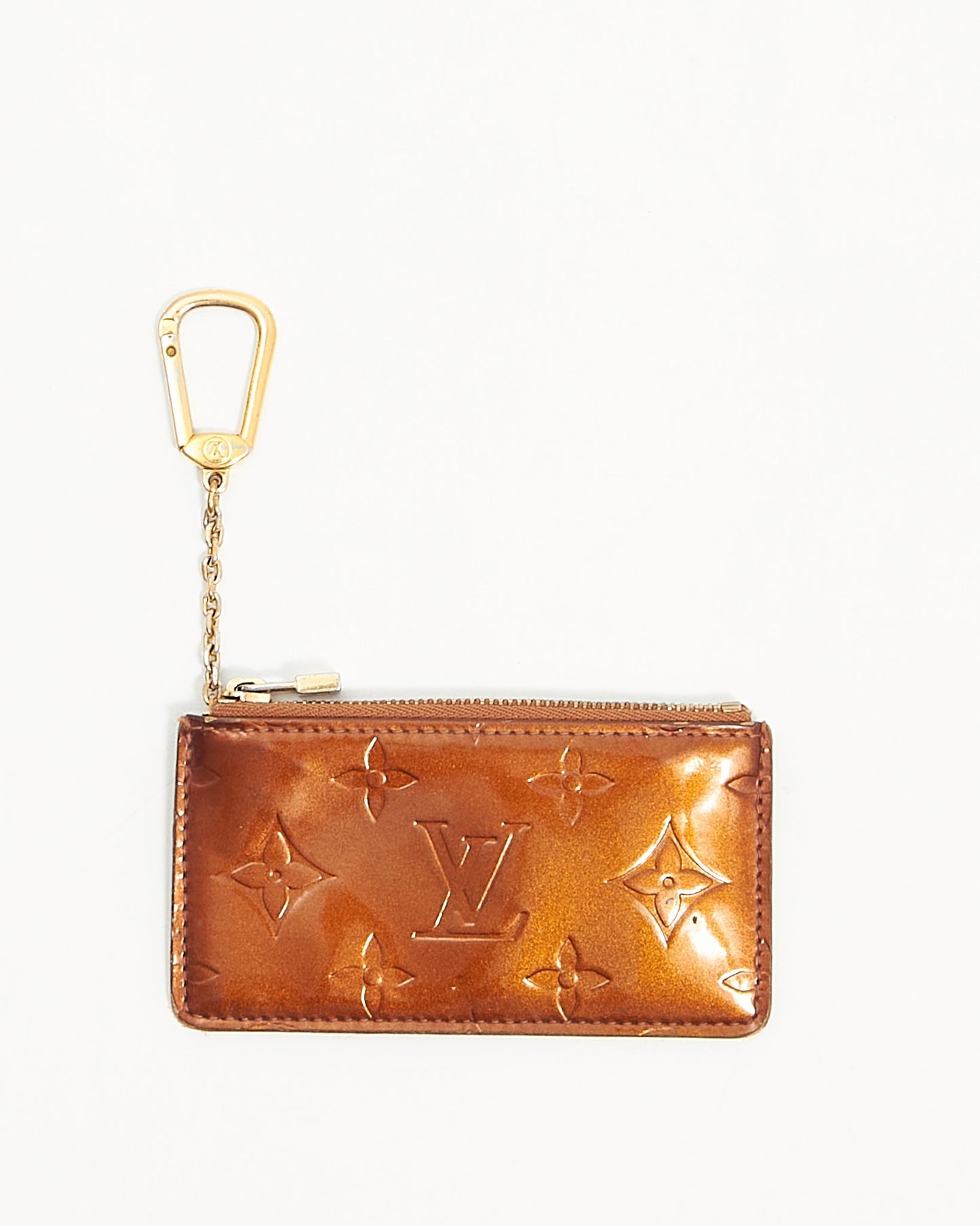Louis Vuitton Pochette porte-clés monogramme bronze vernis