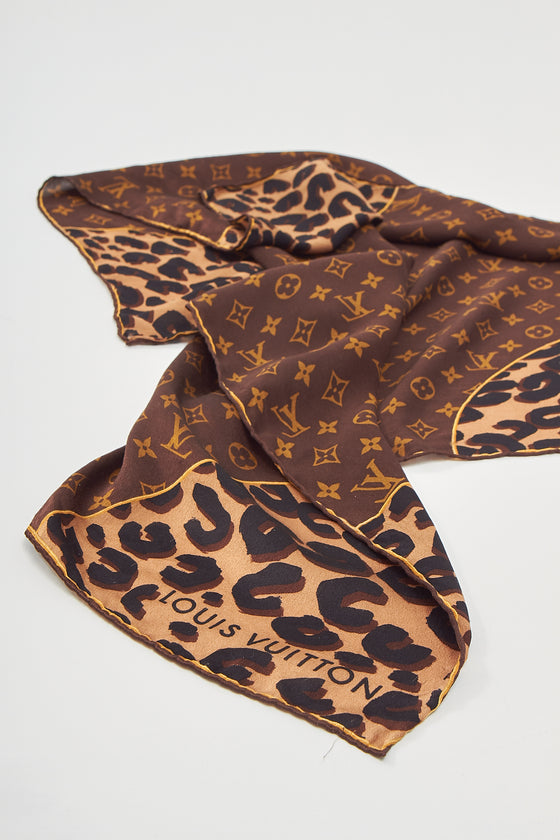 Louis Vuitton Leopard Monogram Silk Scarf