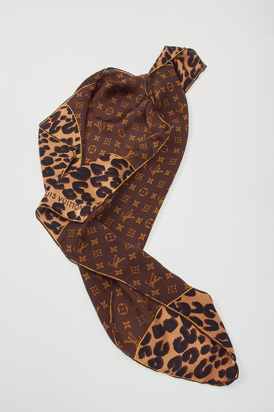 Louis Vuitton Leopard Monogram Silk Scarf