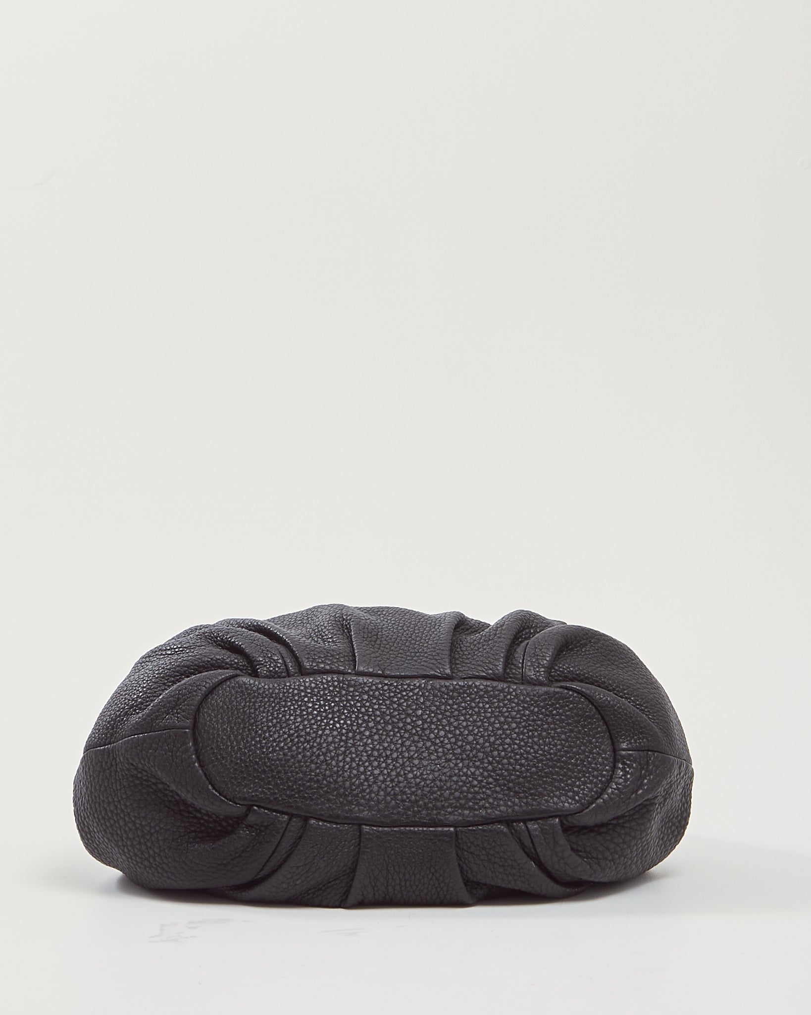 Fendi Black Selleria Top Stitch Grained Leather Tote Bag