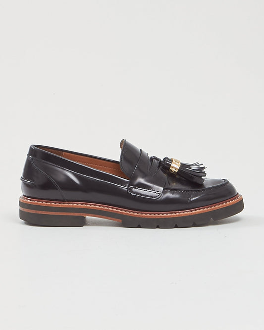 Stuart Weitzman Black Patent Leather Loafers - 8