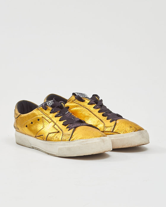 Golden Goose Metallic Gold May Sneakers - 38