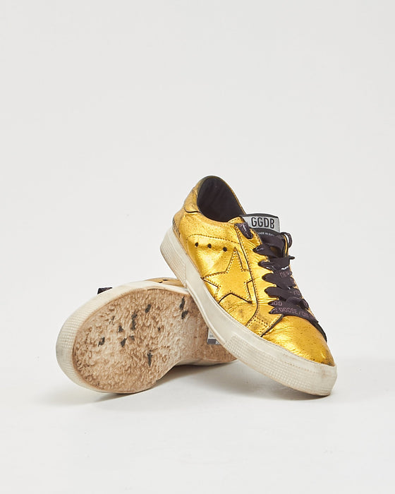 Golden Goose Metallic Gold May Sneakers - 38
