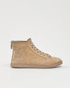 Louis Vuitton Taupe Suede Leather Perforated LV Logo High Top Sneakers - 37.5
