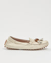 Gucci Cream Leather Bamboo Loafers - 38.5
