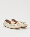 Gucci Cream Leather Bamboo Loafers - 38.5