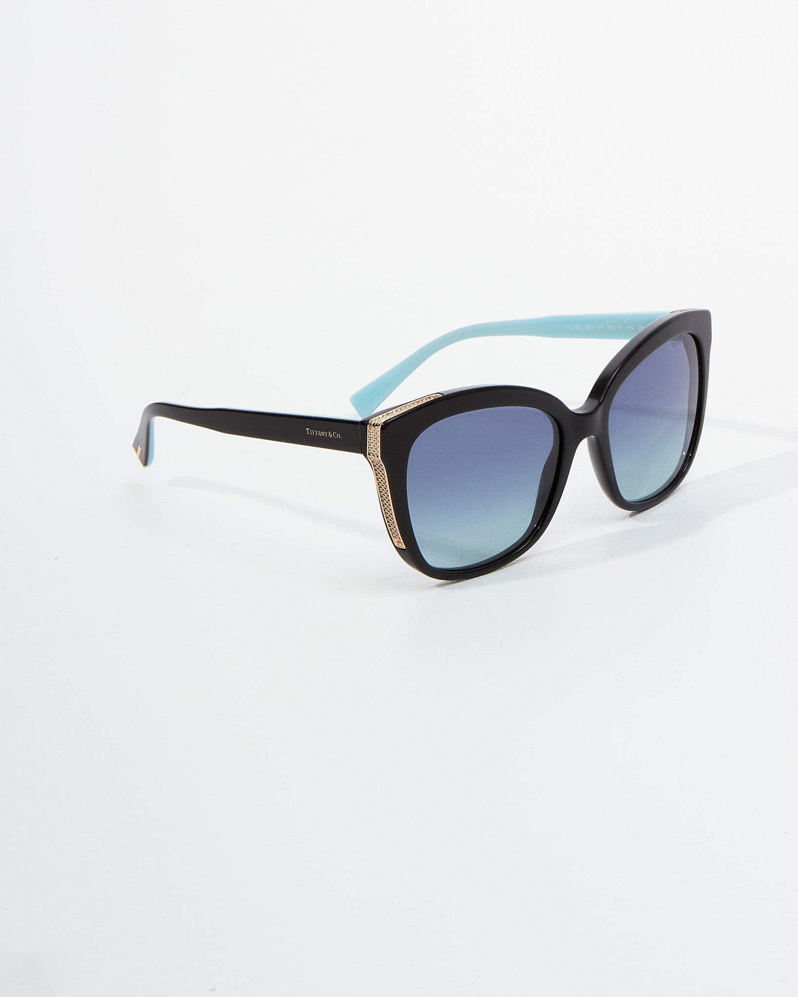Tiffany & Co Black Cat Eye Blue Tint Lens TF4150 Sunglasses