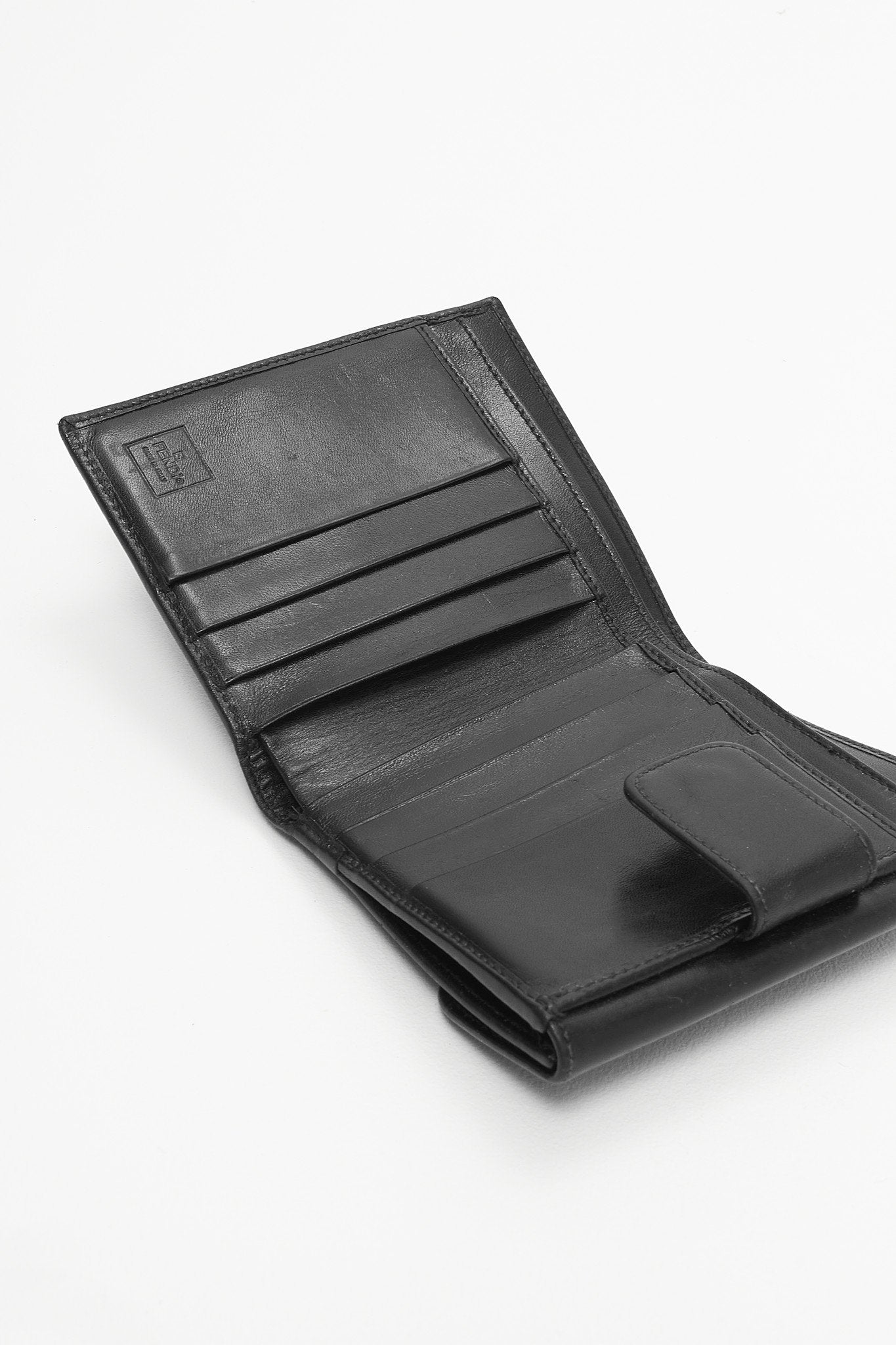 Fendi Black Leather Compact Wallet