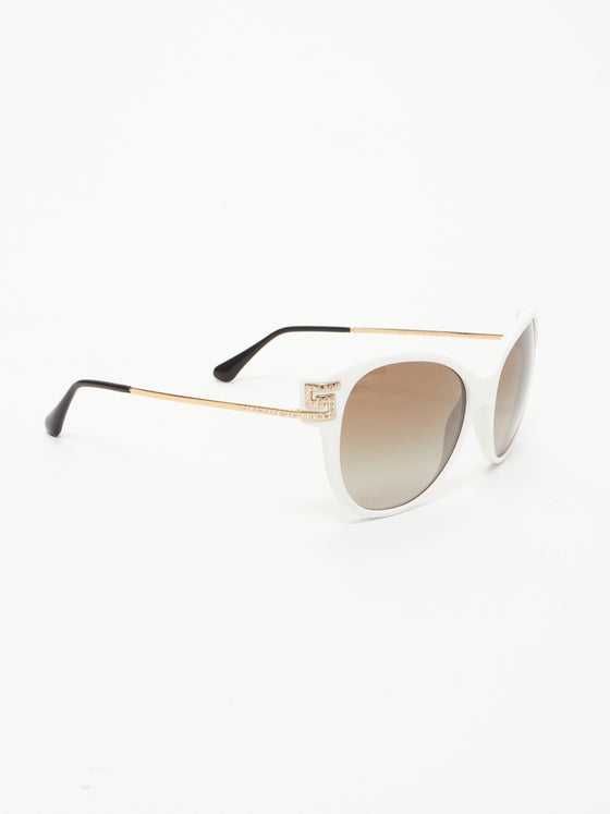 Versace White Cat Eye Mirrored Sunglasses