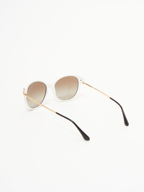Versace White Cat Eye Mirrored Sunglasses