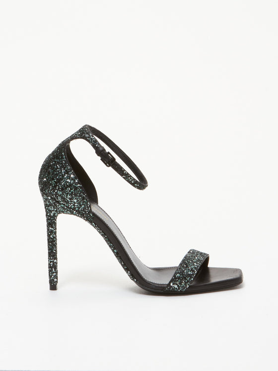 Saint Laurent Emerald "Amber" Glitter 105mm Heels - 39.5