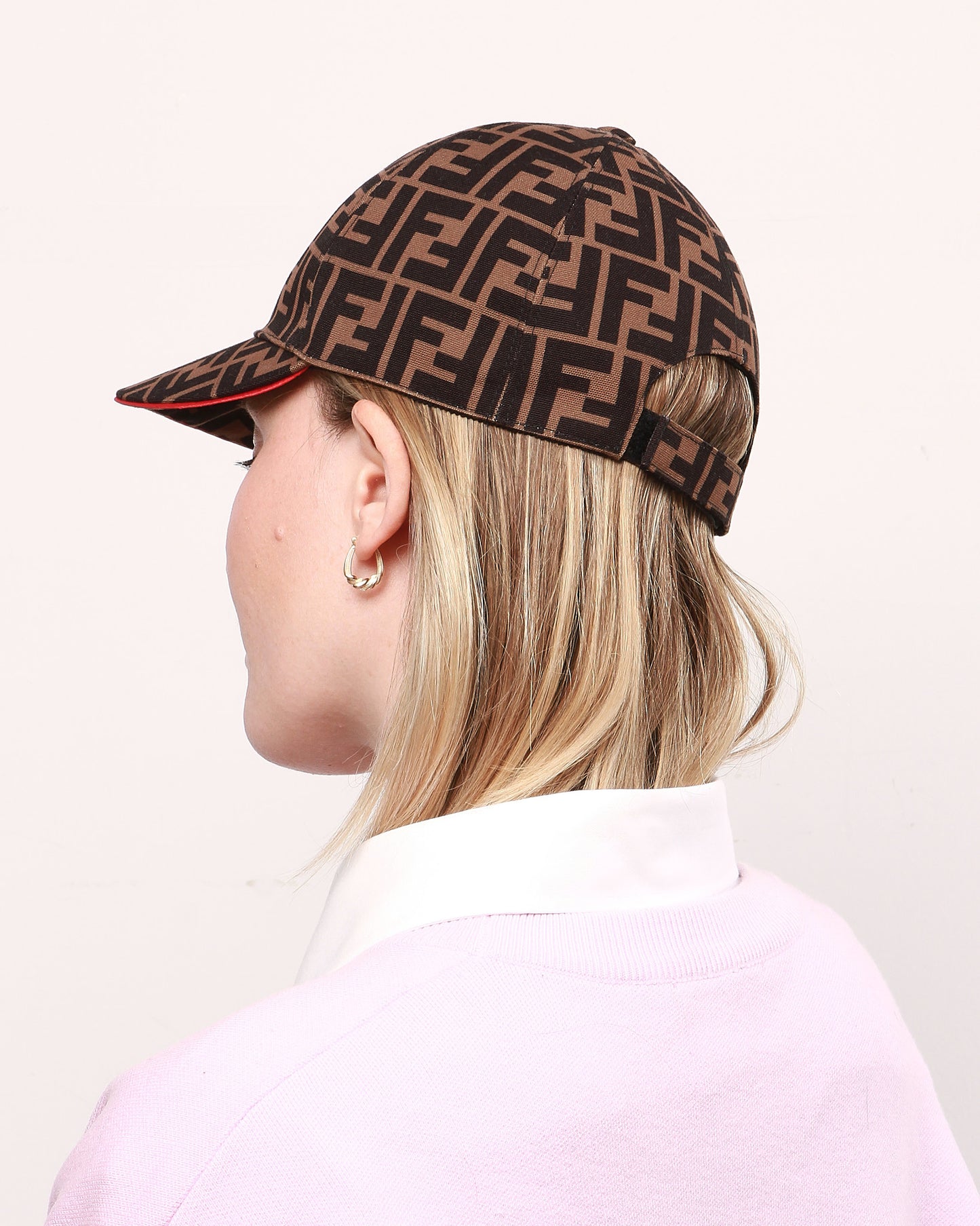 Fendi Brown and Red Zucca Baseball Cap - 57CM