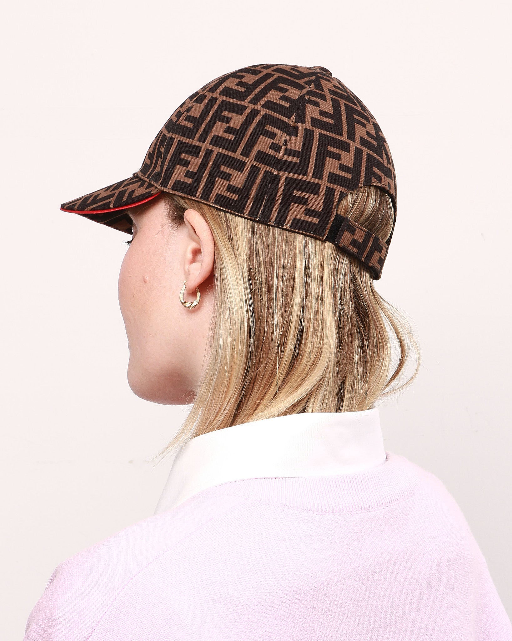 Fendi Brown and Red Zucca Baseball Cap - 57CM