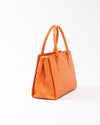 Salvatore Ferragamo Orange Leather Gancini Top Handle Tote Bag