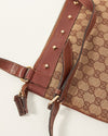 Gucci Brown GG Monogram Canvas Studded Crossbody Bag
