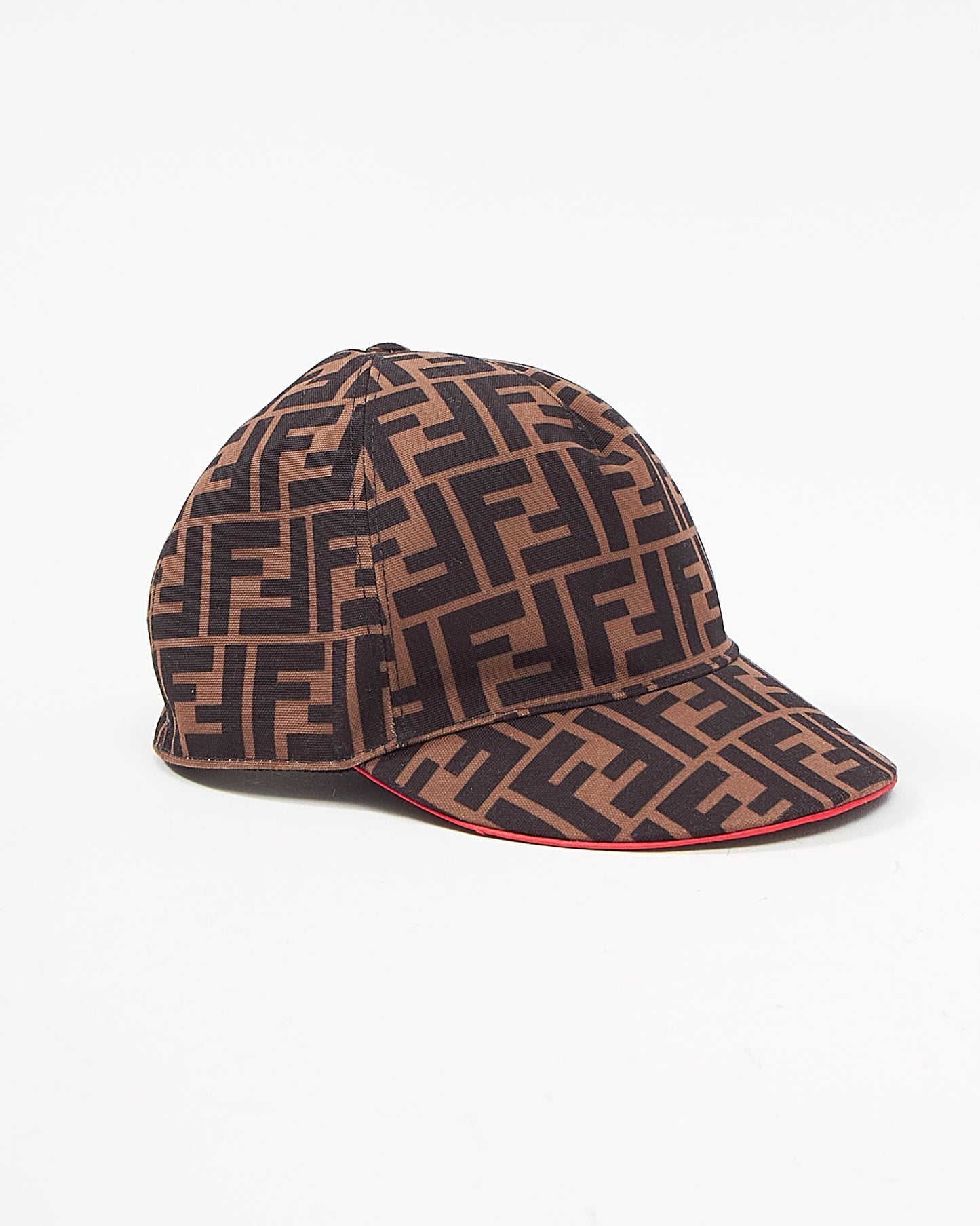 Fendi Brown and Red Zucca Baseball Cap - 57CM