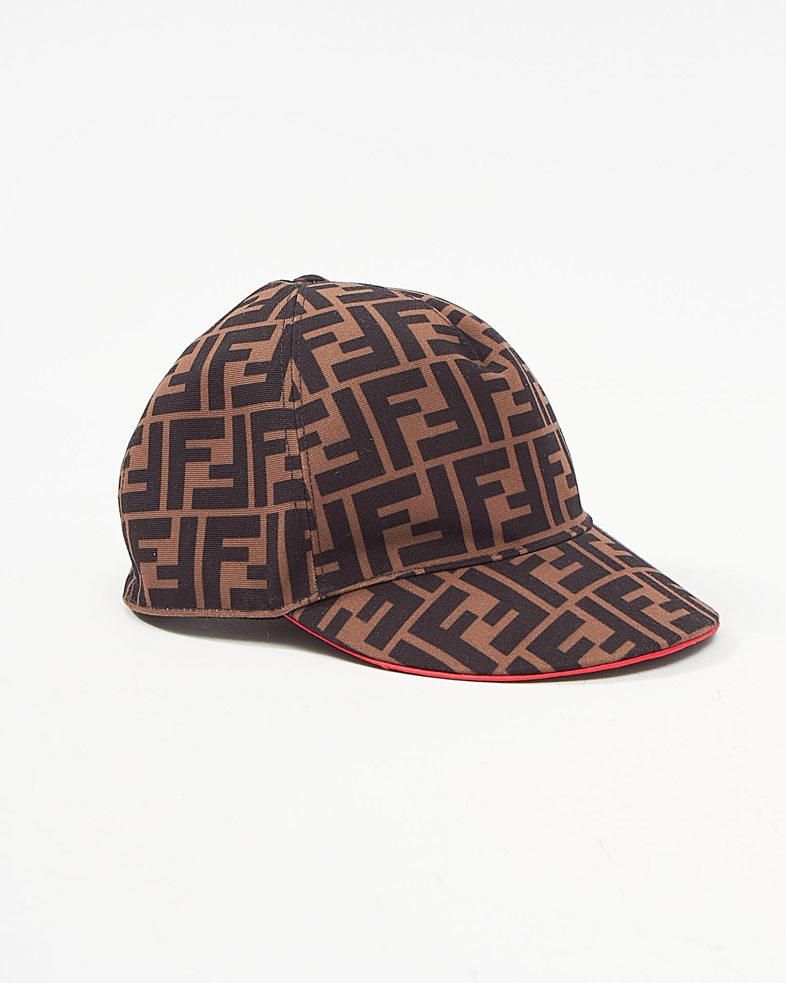 Fendi Brown and Red Zucca Baseball Cap - 57CM