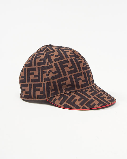 Fendi Brown and Red Zucca Baseball Cap - 57CM