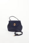 Dior Vintage Navy Leather CD Logo Clasp Convertible Tote