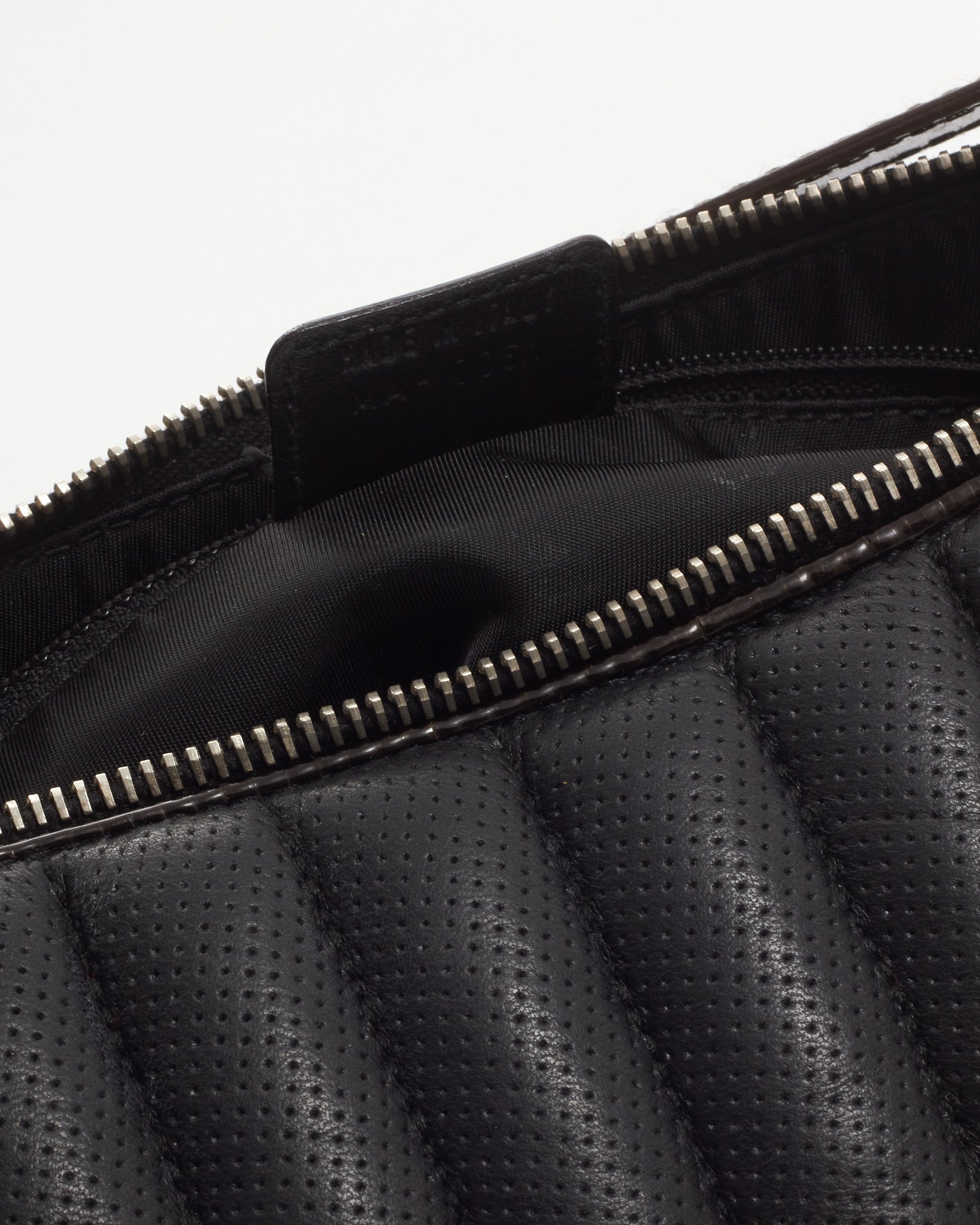Dior Black Perforated Leather 1947 Montaigne Shoulder Bag
