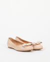Ferragamo Nude Patent Vara Bow Ballerina Flats - 37.5