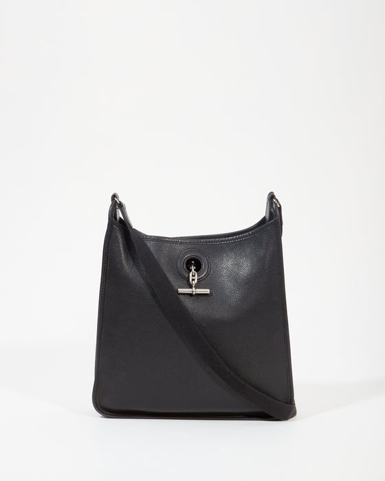 Hermes Black Epsom Leather Vespa PM Crossbody Bag