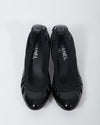 Chanel Black Patent Rounded Tip Pumps - 38.5