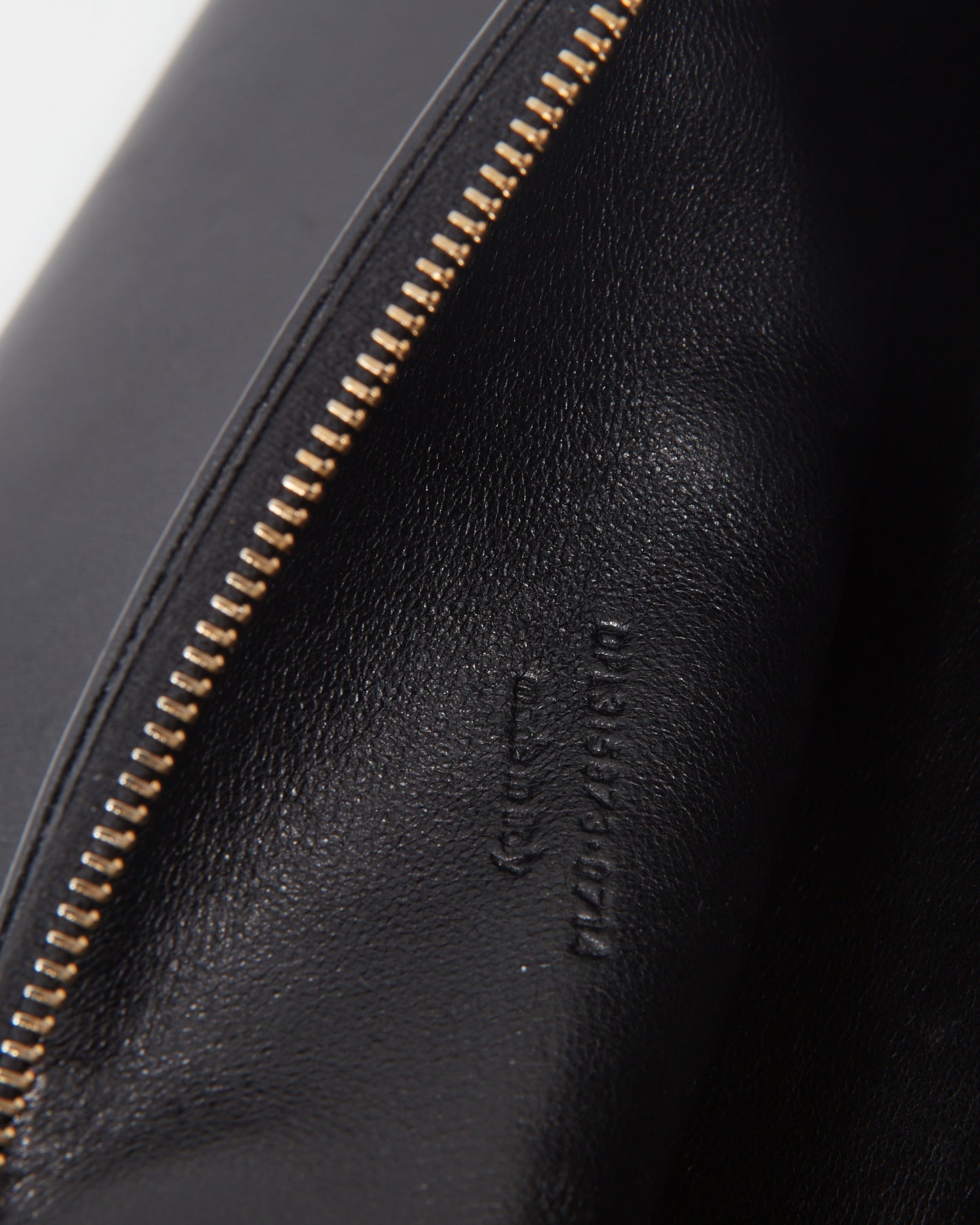 Saint Laurent Black Leather Zipper Pouch