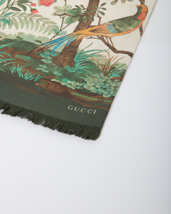 Gucci Cream Tree Of Life Print Scarf