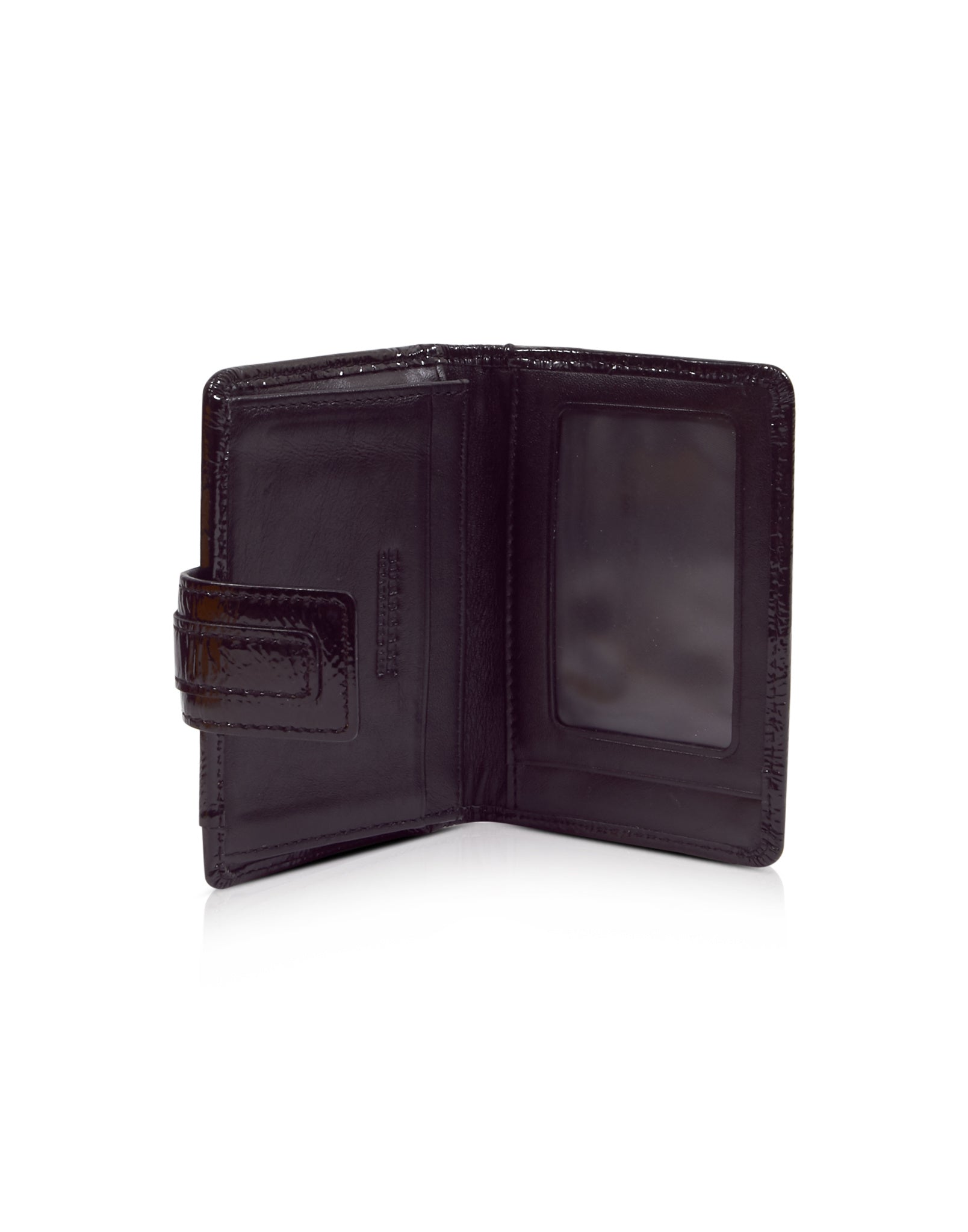 Burberry Black Patent Nova Check Card Holder/Wallet
