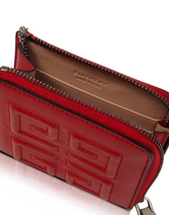 Givenchy Red Logo Small Zippy Wallet