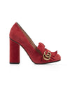 Gucci Red Suede GG Marmont Fringe Pumps - 37