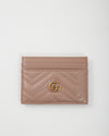 Gucci Dust Pink Leather Marmont Matelassé Card Holder