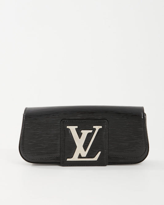 Louis Vuitton Black Electric Epi Vernis Sobe Clutch With Adjustable Strap
