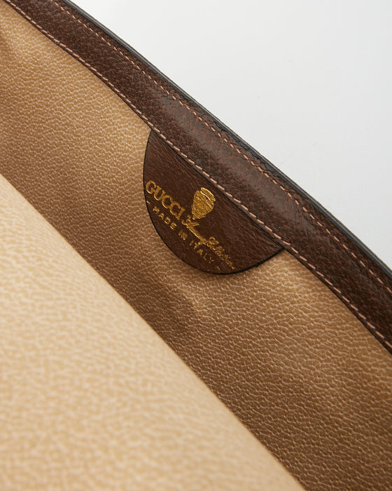 Gucci Brown Vintage GG Coated Canvas Web Pouch