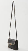 Valentino Black Smooth Leather Rockstud Crossbody Bag