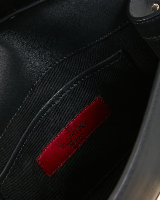 Valentino Black Smooth Leather Rockstud Crossbody Bag