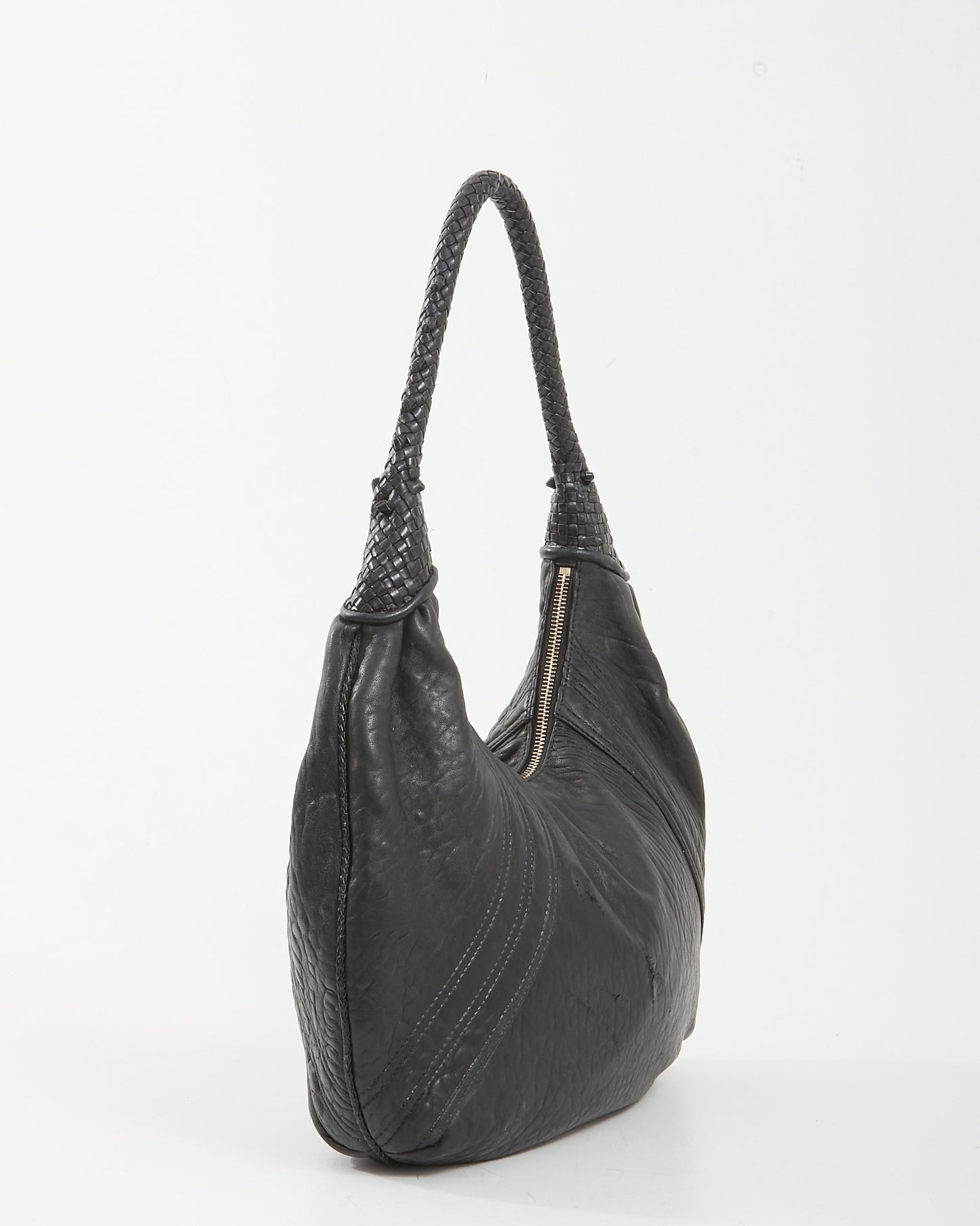 Fendi Black Leather Shoulder Spy Bag