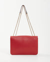 Gucci Red Pebbled Leather Interlocking GG Large Chain Bag