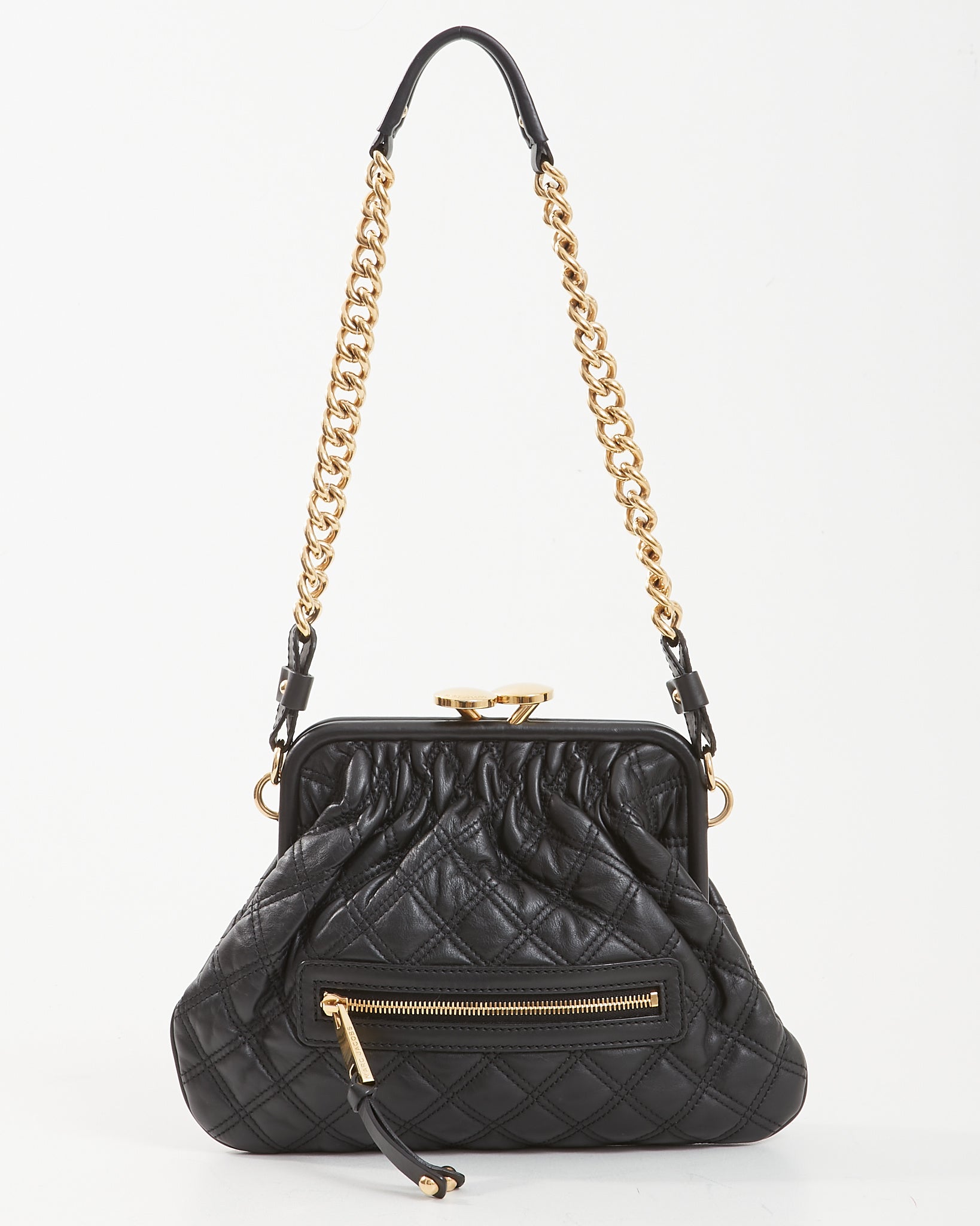 Marc Jacobs Black Leather Clutch Chain Shoulder Bag