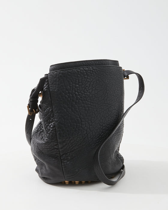 Alexander Wang Black Pebbled Leather Studded Hobo Bag